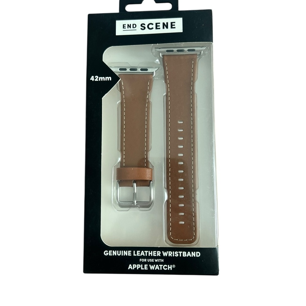 Scene Weaver Brown Leather Apple Watch Band 42mm